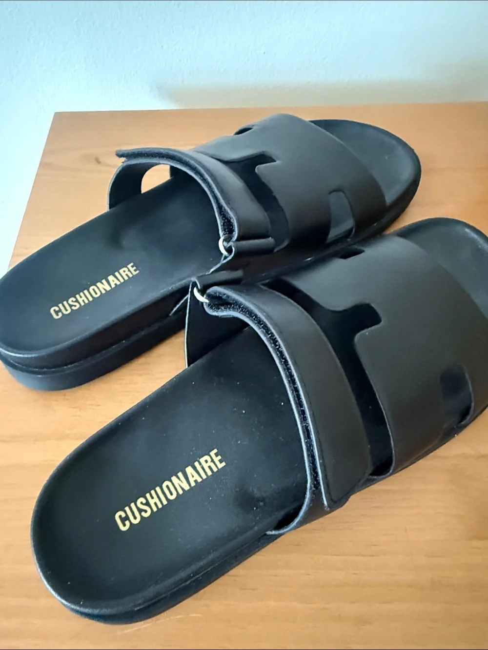 Men's Black Adjustable Strap Slide Sandals